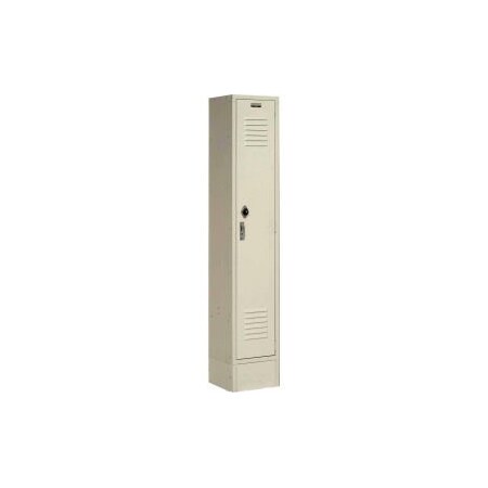 Global Equipment Paramount Single Tier 1 Door Locker, 12"Wx18"Dx60"H, Tan, Unassembled 652064TN